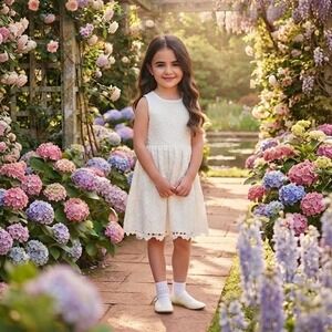 NWT Formal Ivory White Lace Floral Sleeveless Dress Flower Girl Wedding Size 4